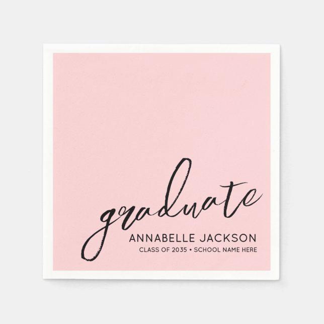 Personalized Pink Graduation Napkin (Front)