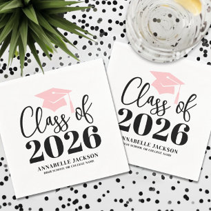 Personalized Pink Graduation Napkin