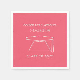 Personalized Pink Graduation Party  Napkin