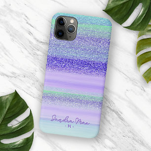 Personalized Pink Green Blue Purple Stripe Art iPhone 11 Pro Max Case
