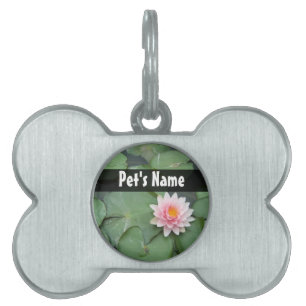 Personalized Pink/Green Lily Pad Pet Name Tag