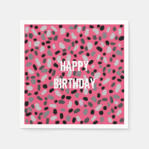 Personalized Pink Grey Black Jelly Bean Napkin