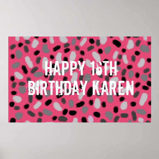 Personalized Pink Grey Black Jelly Bean Poster (Front)