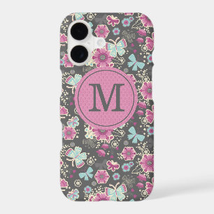 Personalized Pink Grey Pretty Floral