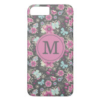 Personalized Pink Grey Pretty Floral