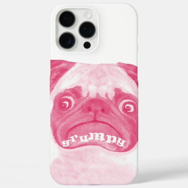 Personalized PINK Grumpy Puggy Case-Mate iPhone Case (Back)
