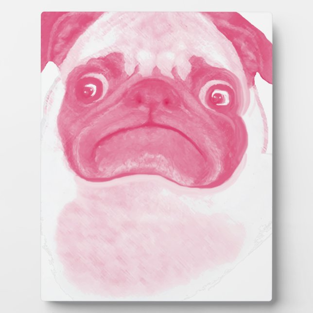 Personalized PINK Grumpy Puggy Plaque (Front)