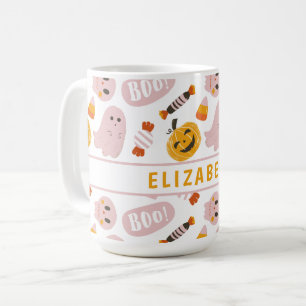 Personalized Pink Halloween Coffee Mug