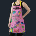 Personalized Pink Hanukkah Apron<br><div class="desc">Personalized Pink Hanukkah Apron.
All text can be edited.</div>