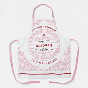 Personalized PINK Happiness is Homemade Baking Apron