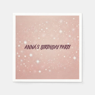 Personalized Pink Happy Birthday Napkins 