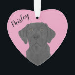 Personalized Pink Heart Black Labrador Ornament<br><div class="desc">I am in love with this beautifully detailed watercolor illustration of a black lab dog! on a sweet pink heart! Personalize these pastel ornaments and make the nice list this year! For the perfect presents, pair it with a matching item from the collection for a thoughtful housewarming, bridal shower, teacher,...</div>