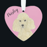 Personalized Pink Heart Blonde Tan Golden Poodle Ornament<br><div class="desc">I am in love with this beautifully detailed watercolor illustration of a blonde, tan, or golden poodle dog on a sweet pink heart! Personalize these pastel ornaments and make the nice list this year! For the perfect presents, pair it with a matching item from the collection for a thoughtful housewarming,...</div>
