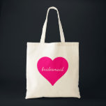 Personalized  Pink Heart Bridesmaid Tote Bag<br><div class="desc">This is Personalized  Pink Heart Bridesmaid pattern tote bag. This personalized name monogram cute vintage tote bag is best gift idea for bride and bridesmaids at weddings. It is a great accessory for your bridesmaids and perfect for carrying around all of those party plans.</div>