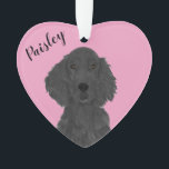 Personalized Pink Heart Flat Coated Retriever Ornament<br><div class="desc">I am in love with this beautifully detailed watercolor illustration of a flat coated retriever on a sweet pink heart! Personalize these pastel ornaments and make the nice list this year! For the perfect presents, pair it with a matching item from the collection for a thoughtful housewarming, bridal shower, teacher,...</div>