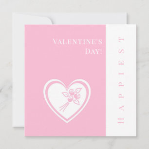 Personalized Pink Heart Roses Valentine's Day Card
