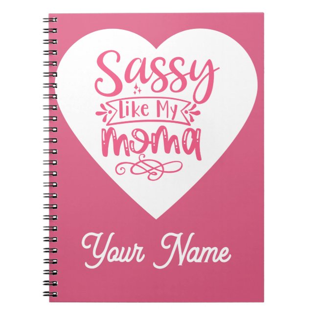 Personalized Pink heart Spiral Notebook (Front)