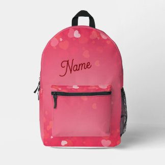 Personalized Pink Hearts Backpack – Custom Name Sc