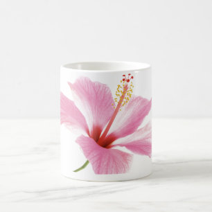 Personalized Pink hibiscus coffee / tea mug