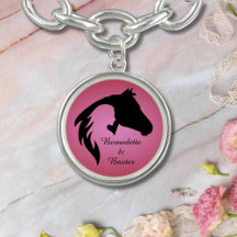 Personalized Pink Horse and Owner Name