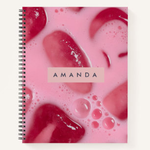 Personalized Pink Ice and Bubbles Aesthetic Notebook