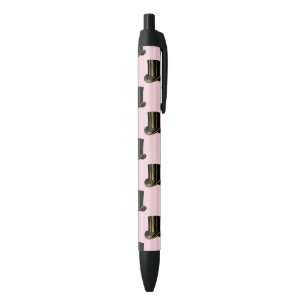 Personalized Pink Ink Pens with Black Top Hats