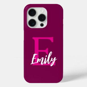 Personalized Pink iPhone 15 Pro Case – Custom Name