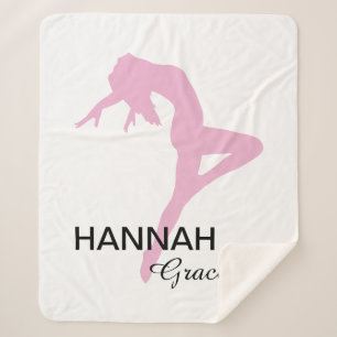 Personalized Pink Jazz Dancer Sherpa Blanket