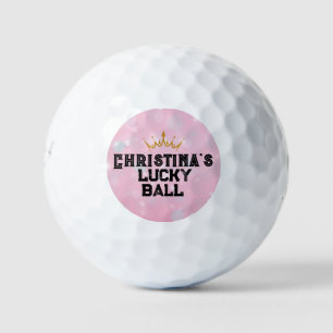 Personalized Pink Keepsake Female Player: Golf Balls