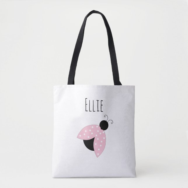 Personalized Pink Ladybug Bag (Front)