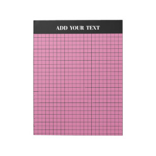 Personalized Pink Large Graph Paper Notepad