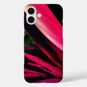 Personalized Pink Leaf Apple iPhone Case