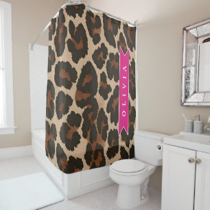 Personalized Pink Leopard Print Chic Animal Print