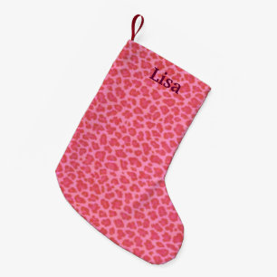 Personalized Pink Leopard Skin Christmas Stocking