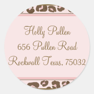 Personalized Pink Leopard Sticker