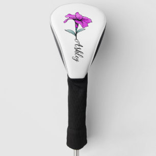 Personalized Pink Lily Flower Golf Head Cover