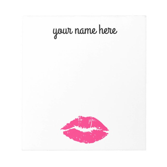 Personalized Pink Lips Notepad (Front)