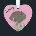 Personalized Pink Liver German Shorthaired Pointer Ornament<br><div class="desc">I am in love with this beautifully detailed watercolor illustration of a liver and white german shorthaired pointer on a sweet pink heart! Personalize these pastel ornaments and make the nice list this year! For the perfect presents, pair it with a matching item from the collection for a thoughtful housewarming,...</div>