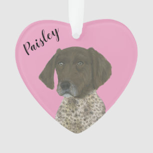 Personalized Pink Liver German Shorthaired Pointer Ornament