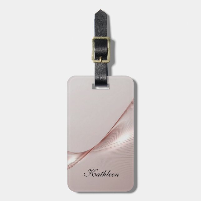 Personalized pink luggage tag (Front Vertical)