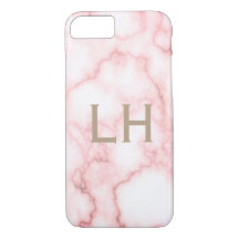 Personalized Pink Marble Monogram