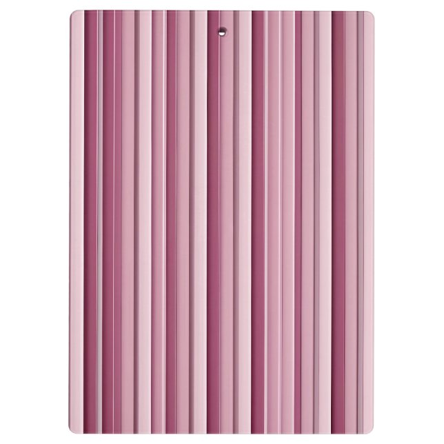 Personalized Pink Mauve Stripes Clipboard (Back)