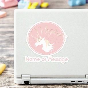 Personalized Pink Modern Magical Unicorn