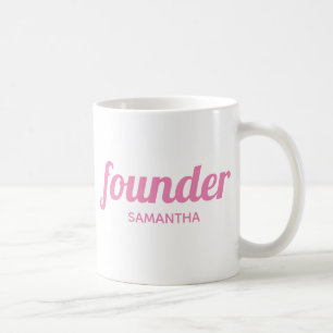 Personalized Pink modern professional boss founder Coffee Mug
