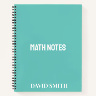 Personalized Pink Modern School Math Notes  Notebook