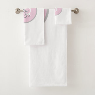 Personalized Pink Monogram Bathroom Towel Set
