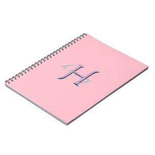 Personalized Pink Monogram Initial and Name Notebook