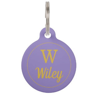 Personalized Pink Monogram Pet Name  Pet ID Tag