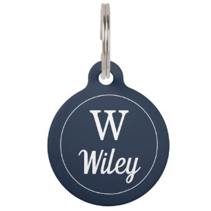Personalized Pink Monogram Pet Name Tag