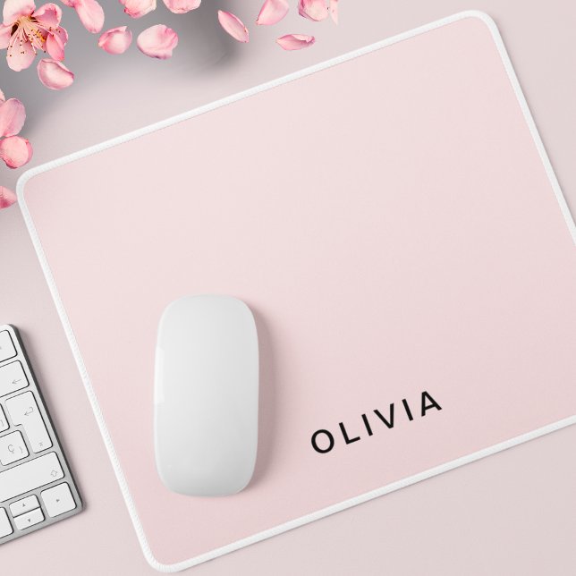 Personalized Pink & Name Monogram | Elegant Custom Mouse Pad (Creator Uploaded)